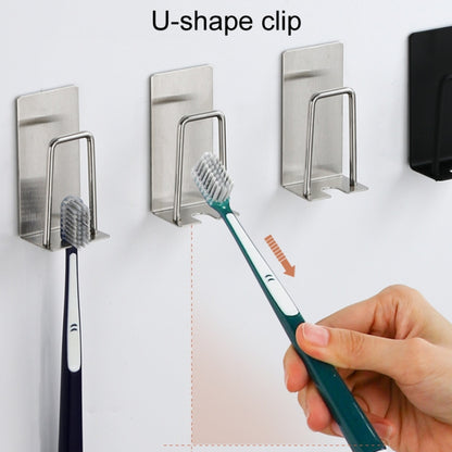 2pcs Household Stainless Steel Sponge Holder Bathroom No-Punch Toothbrush Organizer, Silver, Black