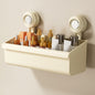 Suction Cup Wall Mounted Bathroom Shelf Drainage Detachable Storage Rack Hanging Basket, Large White, Large Cream, Large Brown, 2 Layers Large White, 2 Layers Large Cream, 2 Layers Large Brown
