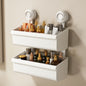 Suction Cup Wall Mounted Bathroom Shelf Drainage Detachable Storage Rack Hanging Basket, Large White, Large Cream, Large Brown, 2 Layers Large White, 2 Layers Large Cream, 2 Layers Large Brown