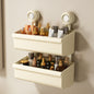 Suction Cup Wall Mounted Bathroom Shelf Drainage Detachable Storage Rack Hanging Basket, Large White, Large Cream, Large Brown, 2 Layers Large White, 2 Layers Large Cream, 2 Layers Large Brown