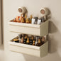 Suction Cup Wall Mounted Bathroom Shelf Drainage Detachable Storage Rack Hanging Basket, Large White, Large Cream, Large Brown, 2 Layers Large White, 2 Layers Large Cream, 2 Layers Large Brown