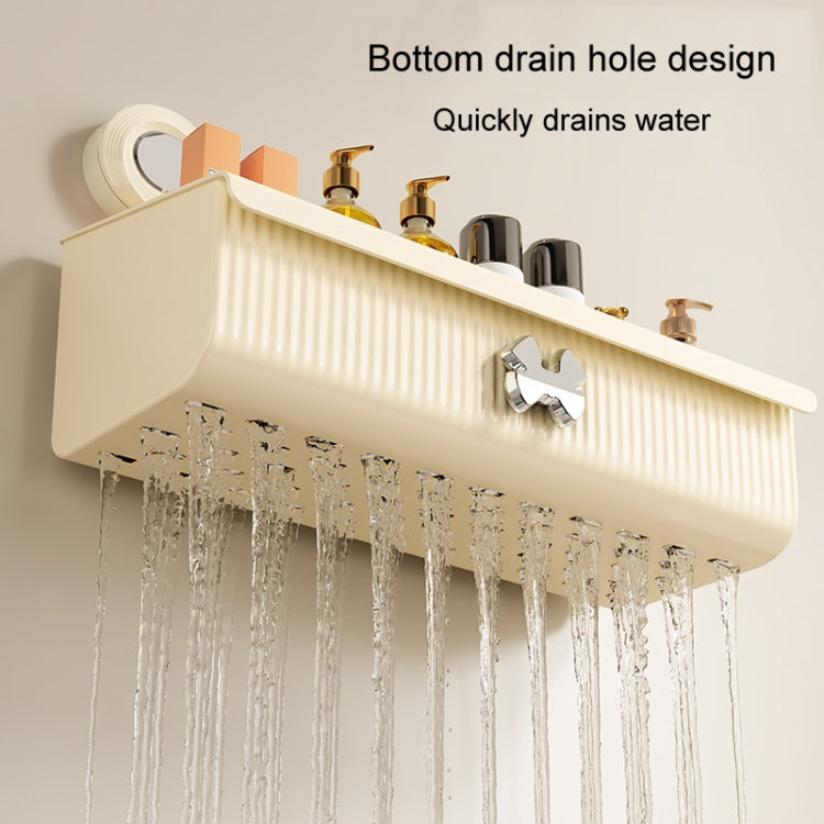 Suction Cup Wall Mounted Bathroom Shelf Drainage Detachable Storage Rack Hanging Basket, Large White, Large Cream, Large Brown, 2 Layers Large White, 2 Layers Large Cream, 2 Layers Large Brown
