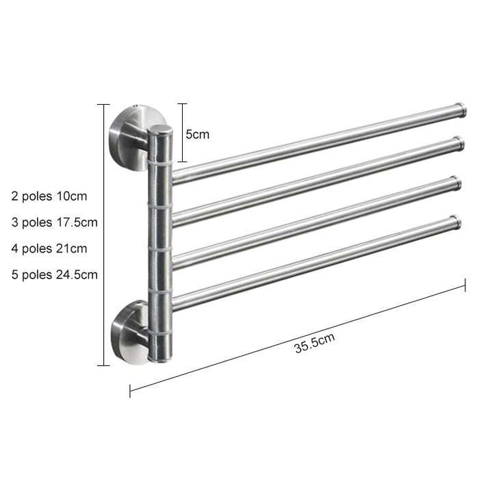 Stainless Steel Towel Bar Rotating Towel Rack Bathroom Kitchen Wall-mounted Towel Polished Rack Holder