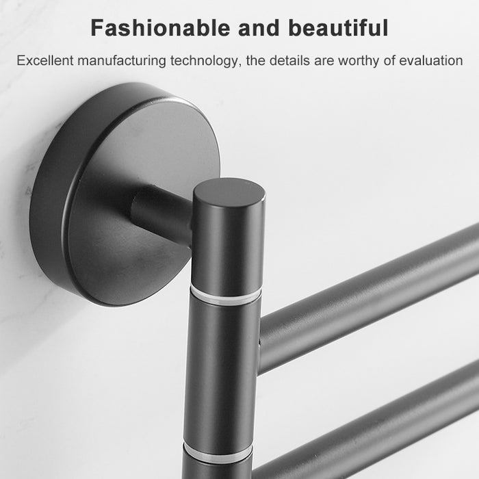 Stainless Steel Towel Bar Rotating Towel Rack Bathroom Kitchen Wall-mounted Towel Polished Rack Holder