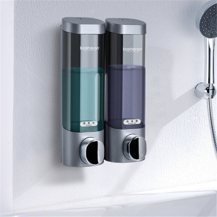 Bosharon Shampoo Shower Gel Box Household Hand Sanitizer Box Bathroom Wall-mounted Punch-free Double-head Soap Dispenser