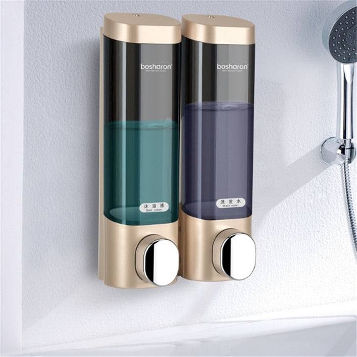 Bosharon Shampoo Shower Gel Box Household Hand Sanitizer Box Bathroom Wall-mounted Punch-free Double-head Soap Dispenser