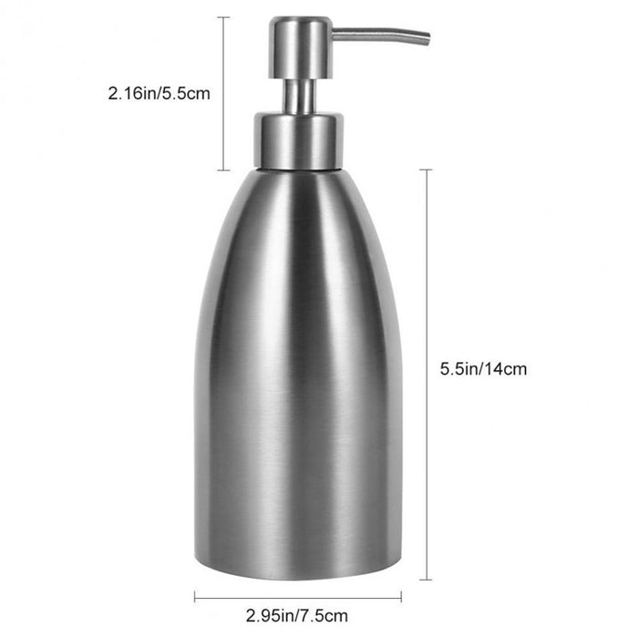 500ml Stainless Steel Soap Dispenser Kitchen Bathroom Shampoo Box Detergent Bottle