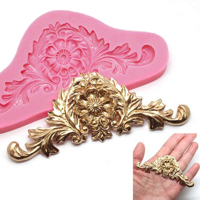 2 PCS Vintage Embossed Fondant Silicone Mold Court Lace Flower Vine DOY Baking Cake Tool