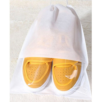 10 PCS Waterproof Shoes Storage Bag Pouch Portable Travel Organizer Drawstring Bag Cover Non-Woven Organizer, 32x44cm, 27x36cm