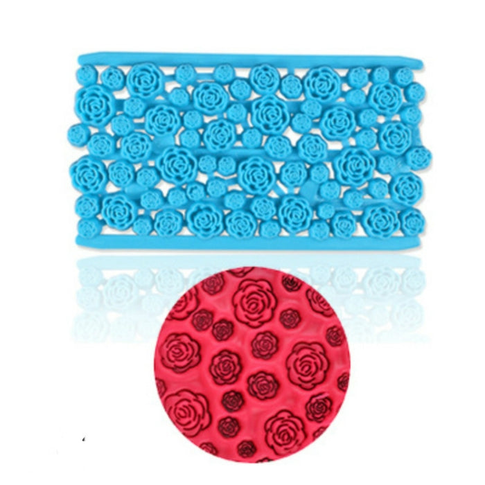 2 PCS Cake Fondant Tool Heart Shaped Diamond Texture Plaid Overpass Quyi Seal Printing Mould