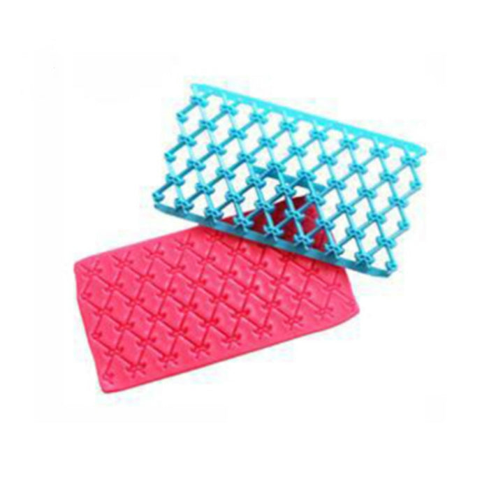 2 PCS Cake Fondant Tool Heart Shaped Diamond Texture Plaid Overpass Quyi Seal Printing Mould