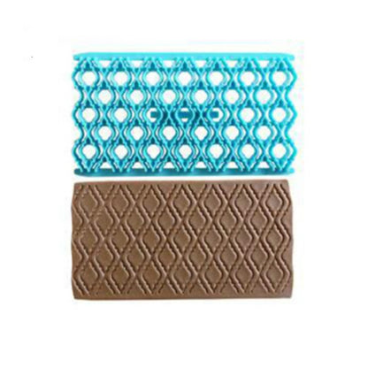 2 PCS Cake Fondant Tool Heart Shaped Diamond Texture Plaid Overpass Quyi Seal Printing Mould