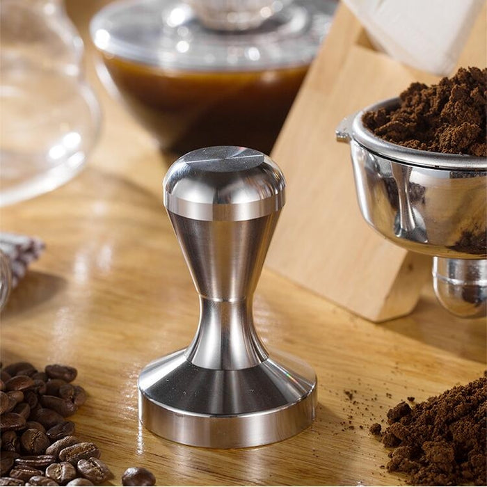 Stainless Steel Solid Wood Handle Integrated Coffee Powder