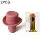 Silica Gel Top Hat Fresh Wine Corks Cruet Red Wine Stopper, 2 PCS Hat Shape(Brown), 2 PCS Hat Shape(Black), 2 PCS Hat Shape(Red Wine), 2 PCS Hat Shape(Yellow), 2 PCS Hat Shape(Rose Red), 2 PCS Hat Shape(Red)