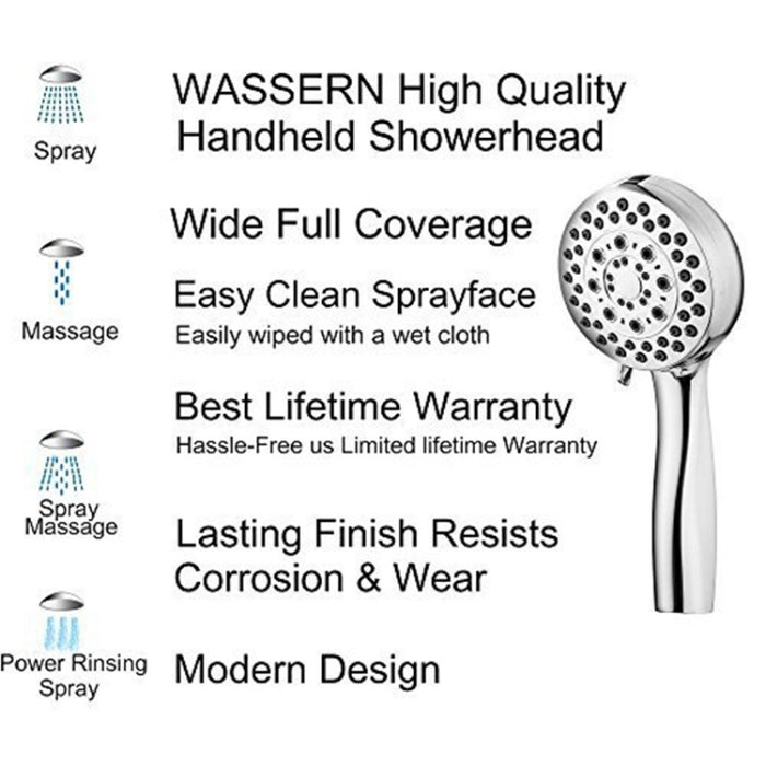 4 Inches Shower Head ABS Bathroom Bath Shower Water Saving High Pressure Round Shape Hand Shower