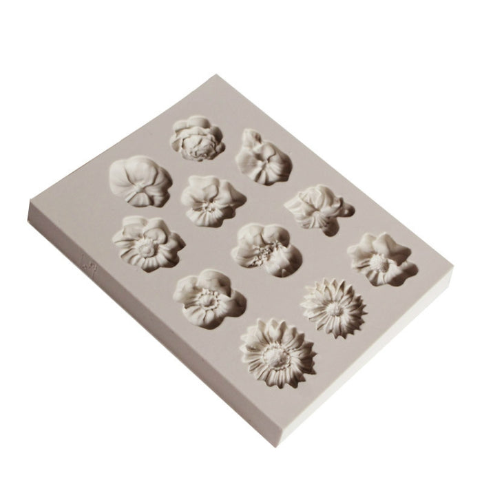 Fondant Cake Silicone Mold Chocolate Mold DIY Trumpet Flower Sun Flower Baking Decoration