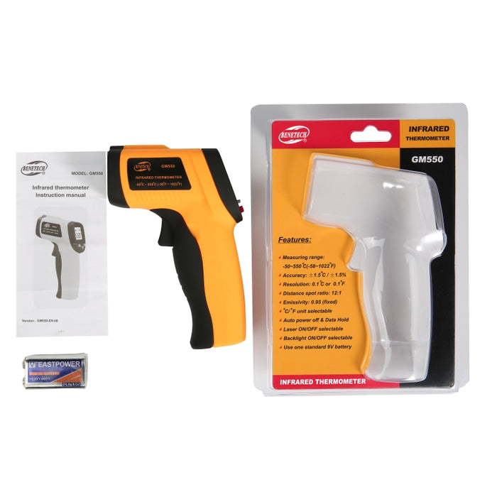 GM550 Infrared Thermometer, Temperature Range: -50 - 550 Degrees Celsius